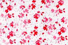 无缝的红色的花纹理使花瓣纤维日本纸模式白色背景
