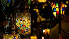 伊斯坦布尔灯笼摩洛哥照明摩洛哥灯摩洛哥风格独特的摩洛哥灯笼灯土耳其灯笼灯色彩斑斓的灯笼灯出售大集市