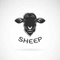 向量羊头设计白色背景容易可编辑的分层向量插图农场动物