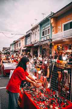 普吉岛小镇晚上市场泰国南东亚洲