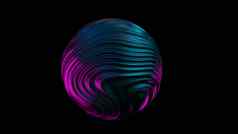 液体球蓝色的紫色的光插图摘要变形球液体全息背景