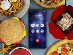 快食物智能手机快食物调用屏幕插图