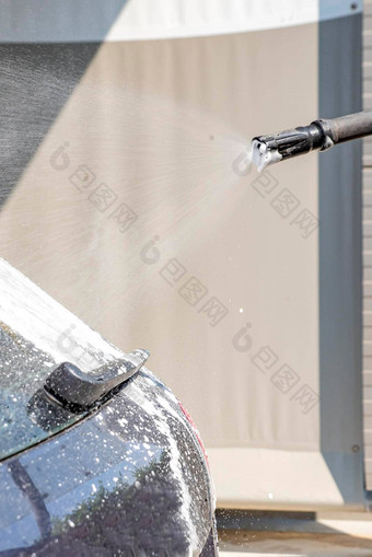 车洗过程洗车活跃的泡沫压力自助<strong>服务手册</strong>车洗车护理概念