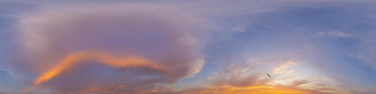 全景黑暗蓝色的日落天空粉红色的积云云无缝的Hdr全景球形等角的格式完整的天顶可视化天空更换空中无人机全景照片