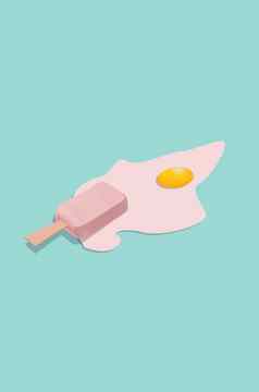 冰奶油炸蛋最小的概念流行艺术