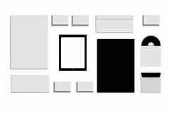 黑色的白色灰色的颜色模型文具模板品牌识别白色背景信封表纸