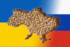 russian-ukrainian战争冲突乌克兰小麦出口危机概念世界粮食危机概念