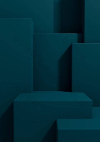 黑暗蒂尔阿卡蓝色的呈现产品显示壁纸讲台上站好前奢侈品产品简单的最小的摘要几何产品摄影背景