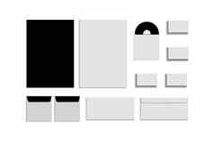 黑色的白色灰色的颜色模型文具模板品牌识别白色背景信封表纸