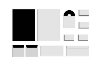 黑色的白色灰色的颜色模型文具模板品牌识别白色背景信封表纸