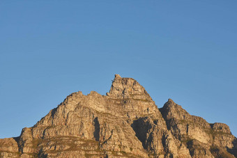 Copyspace风景优美的景观山峰<strong>清晰</strong>的蓝色的天空阳光明媚的一天风景优美的视图表格山角<strong>小</strong>镇南非洲夏天宽角视图自然<strong>背景</strong>