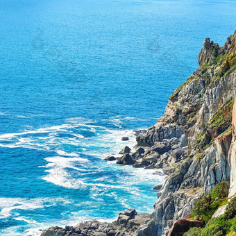 海景景观风景优美的视图木湾角小镇南非洲蓝色的海洋海山Copyspace旅行旅游在国外海外夏天假期假期