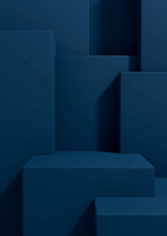 黑暗阿卡蓝色的呈现产品显示壁纸讲台上站好前奢侈品产品简单的最小的摘要几何产品摄影背景