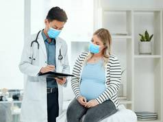 寻求专业建议拍摄医生咨询怀孕了病人诊所