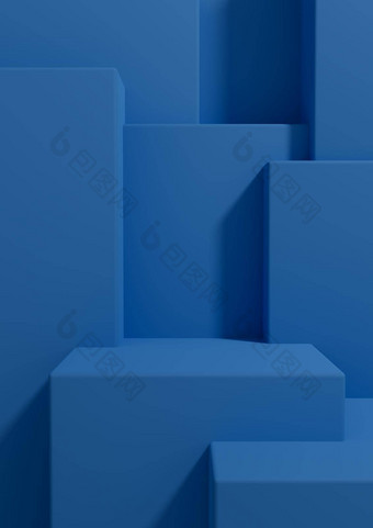明亮的黑暗柔和的蓝色的呈现产品显示壁纸讲台上站好前奢侈品产品简单的最小的摘要几何产品摄影背景
