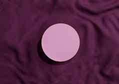 黑暗品红色的紫色的呈现最小的产品显示前视图平躺圆讲台上站黄金行波浪纺织奢侈品化妆品产品摄影