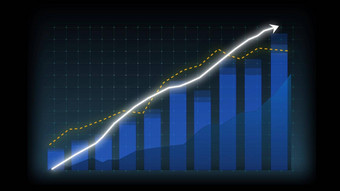 <strong>业务增长</strong>概念暗指的图图表显示市场营销销售利润