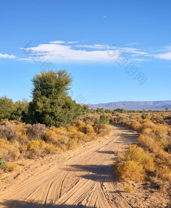 污垢路<strong>高地</strong>稀树大草原路污垢跟踪路径<strong>高地</strong>Safari干粗糙的地形夏季空非洲景观贫瘠的<strong>高地</strong>干绿色灌木复制空间