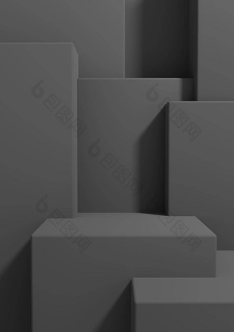 黑暗石墨灰色的黑色的白色呈现产品显示壁纸讲台上站好前奢侈品产品简单的最小的摘要几何产品摄影背景