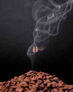 质量味道生活拍摄咖啡豆子灰色背景