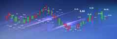股票市场业务蜡烛坚持图图表投资交易蓝色的背景图乐观的点趋势经济金融设计