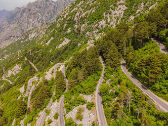 空中视图<strong>路蜿蜒的</strong>国家公园lovcen黑山共和国
