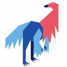 色彩斑斓的简约插图已经灭绝的史前动物