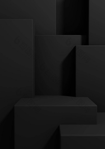 黑色的黑暗灰色的黑色的白色呈现产品显示壁纸讲台上站好前奢侈品产品简单的最小的摘要几何产品摄影背景