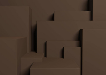 黑暗棕色（的）呈现产品显示讲台上站简单的最小的摘要不对称背景壁纸产品摄影广告城市轮廓