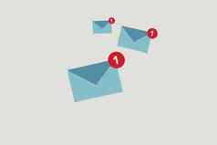 纸减少风格电子邮件通知图标电子邮件消息最小的