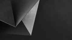 摘要灰色的几何形状三角形纸混凝土灰色的背景呈现