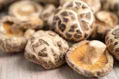 干香菇蘑菇木背景健康的食物