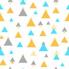 几何无缝的模式色彩斑斓的数据三角形白色背景