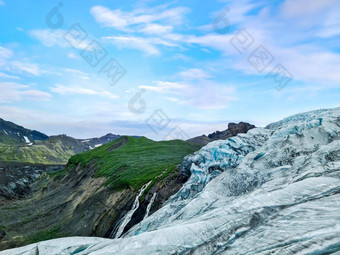 <strong>特</strong>写镜头视图蓝色的冰杰古沙龙冰隆<strong>冰川</strong>冰岛