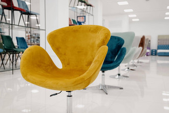 黄色的扶手椅家具展厅展厅现代软垫家具