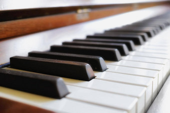 特写镜头经典木计划键显示音乐的艺术画廊古董键盘组成经典音乐歌曲细节古董仪器