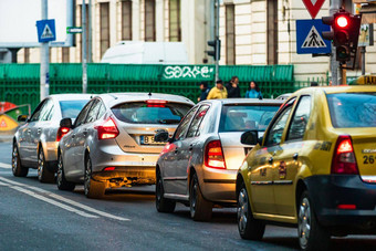 车交通污染交通小时早....晚上资本城市布加勒斯特罗马尼亚