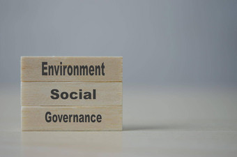 木块单词环境、社会和治理环境社会治理背景复制空间业务概念