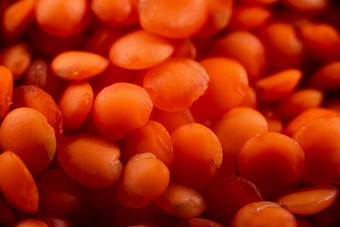 干红色的小扁豆关闭红色的小扁豆粗燕麦粉干橙色小扁豆谷物桩达尔生达尔达尔马苏尔镜头culinaris镜头耐糖