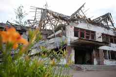 损坏的毁了房子切基辅北乌克兰