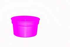 精致的粉红色的紫色的塑料Jar能力孤立的白色