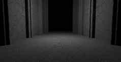 赛博朋克工业显示阶段跟踪路径入口门地下车库大厅隧道走廊关注的焦点黑暗灰色说明横幅背景壁纸呈现