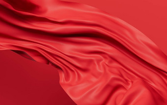 流动红色的波布呈现图片