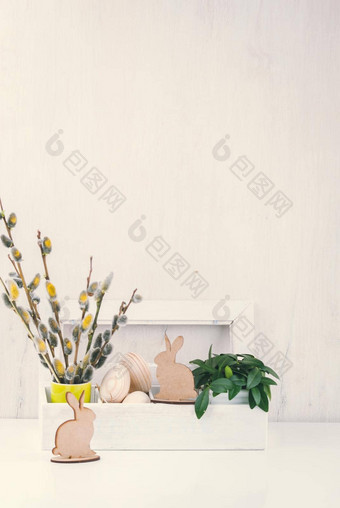 复活节装饰兔子木鸡蛋