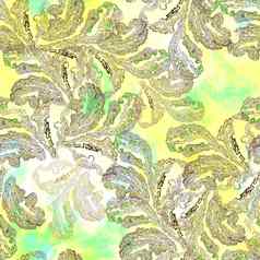 分层木真菌纹理水彩图形无缝的模式手画插图