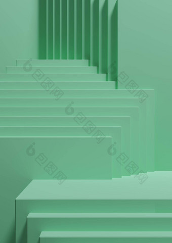 明亮的绿松石绿色插图简单的最小的产品显示背景一边视图摘要广场讲台上站产品摄影壁纸奢侈品产品