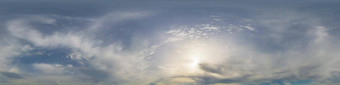 明亮的日落天空全景卷云云Hdr无缝的球形equirectangular全景天空圆顶天顶可视化游戏天空更换空中无人机全景照片