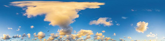 黑暗蓝色的日落天空全景积云云无缝的Hdr帕诺球形equirectangular格式完整的天顶可视化游戏天空更换空中无人机全景照片