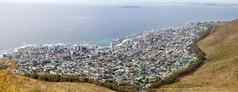 空中全景视图角小镇西方角南非洲景观视图城市城市包围海海洋假期假期夏天游客