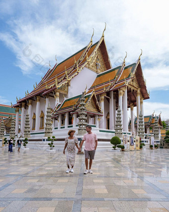 曼谷泰国什么suthat提普拉拉姆拉查沃拉哈维汉寺庙城市曼谷